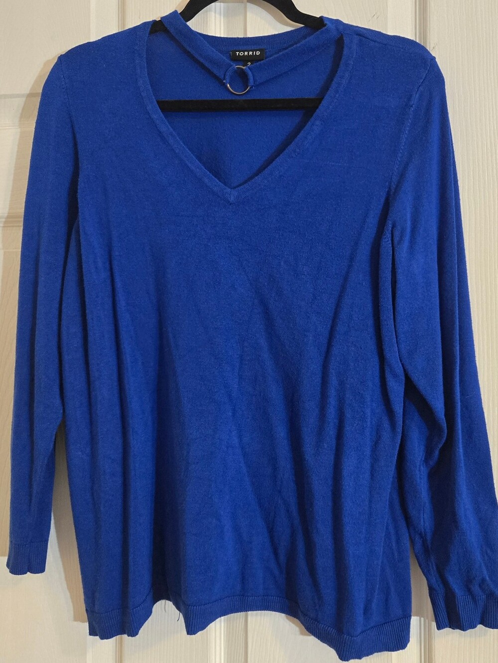 torrid Royal Blue V-Neck Long Sleeve Sweater